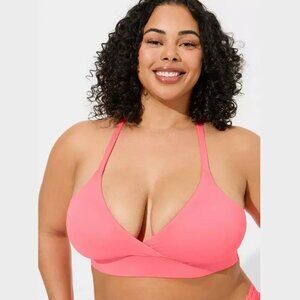 Torrid - Lightly Lined Microfiber Surplice Bralette in Neon Blush​​​